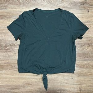 Lululemon Green Crop Tee with Tie